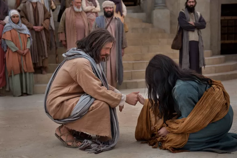 Christ Reaching to Help Woman