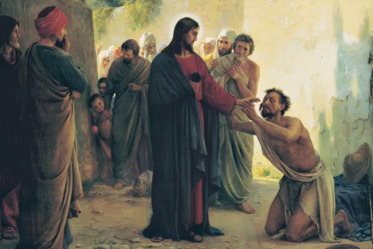 Jesus Healing the Blind (Healing the Blind Man), by Carl Heinrich Bloch