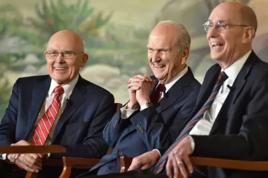 Russel M. Nelson, Dallin H. Oaks, and Henry B. Eyring
