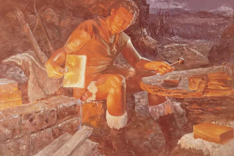 Nephi Fashioning the Plates