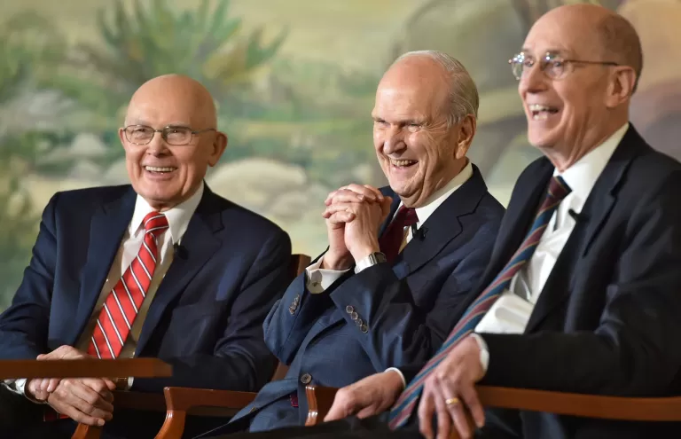 Russel M. Nelson, Dallin H. Oaks, and Henry B. Eyring